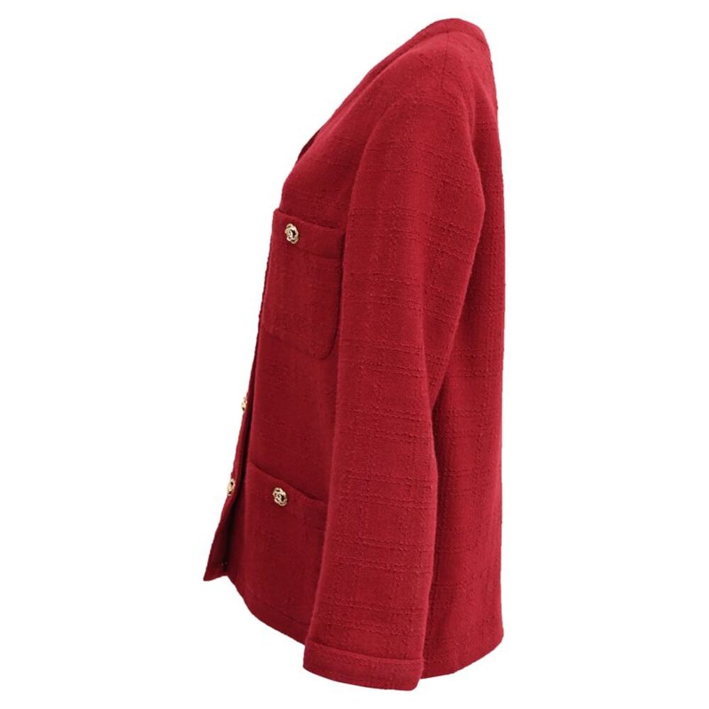 Chanel Buttoned Jacket In Red Wool - image 2